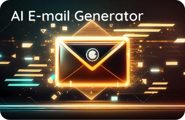 Elektroniczna koperta z napisem: AI E-mail Generator